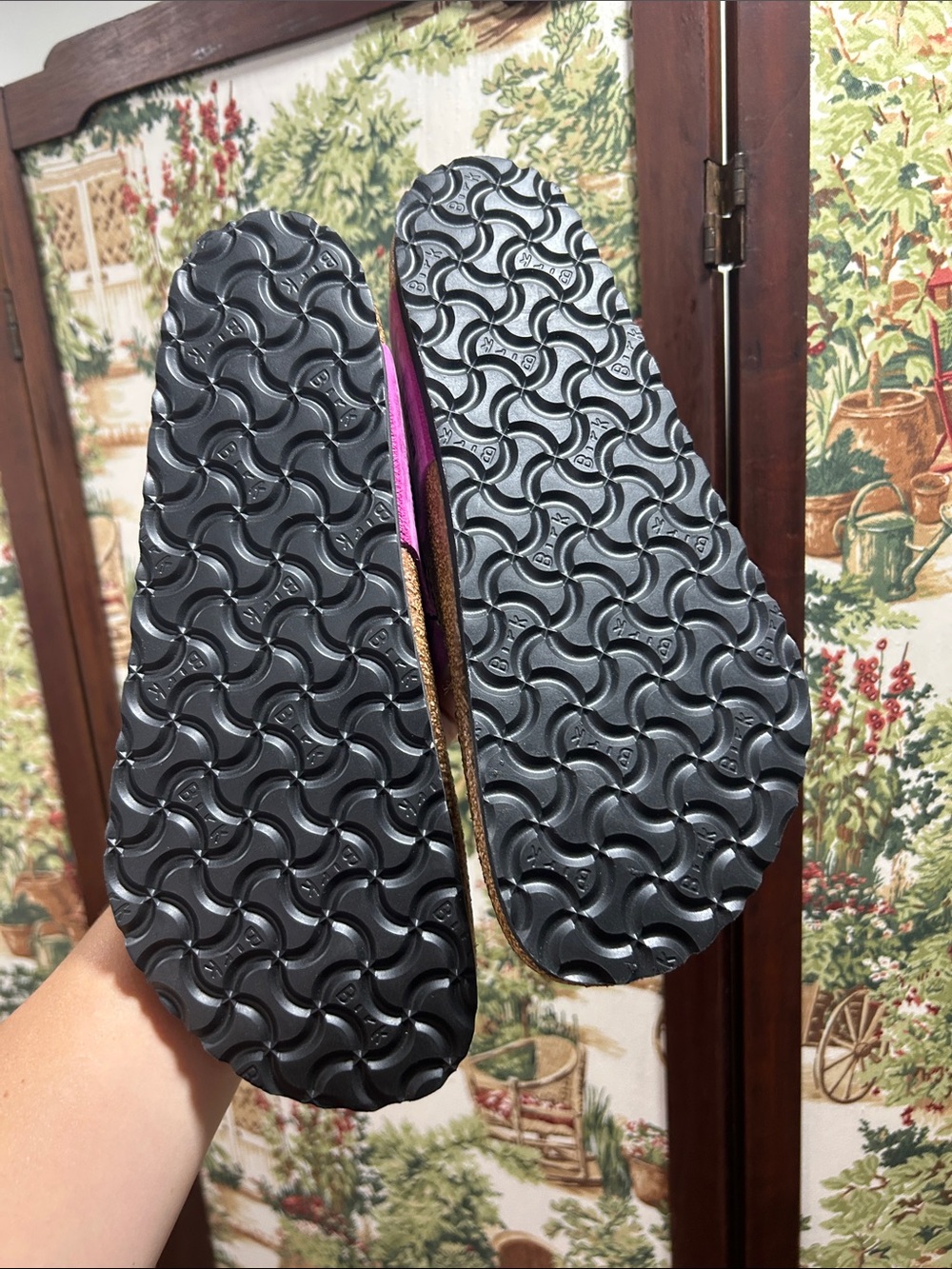 Birkenstock Women’s Pink Braided Suede Thong Sandals - Picture 3 of 3